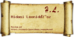 Hidasi Leonidász névjegykártya